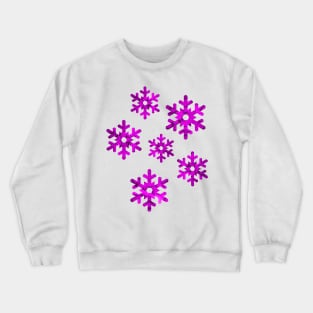 Watercolor Snowflakes (Purple) Crewneck Sweatshirt